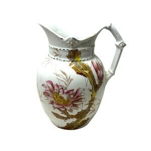 Johnson Bros England Ironstone Pitcher Pottery Transferware Asian Floral Style